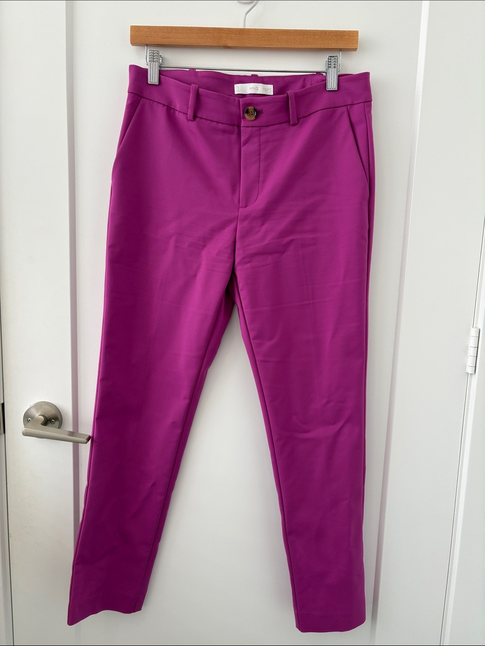 Mango Fuchsia Mid Rise Trousers